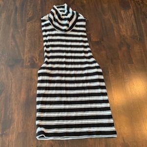 Express one eleven black and white striped crop top, XS